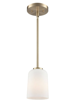 Pendant Fixtures Laphia Pendant Fixture - Modern Gold - Etched Opal Glass - 5in. Diameter - E26 Medium Base