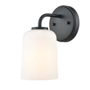 Wall Sconces Laphia Wall Sconce - Matte Black - Etched Opal Glass - 7.5in. Extension - E26 Medium Base