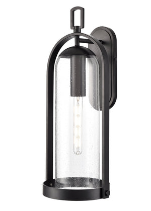 Wall Sconces Luxio Outdoor Wall Sconce - Powder Coated Black - Clear Glass - 10.5in. Extension - E26 Medium Base