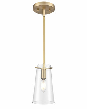 Pendant Fixtures Maccan Pendant Fixture - Vintage Brass - Clear Glass - 5in. Diameter - E12 Candelabra Base