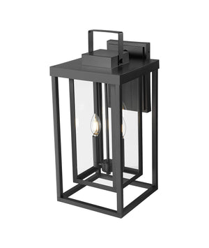Wall Sconces McDonough Outdoor Wall Sconce - Powder Coated Black - Clear Glass - 11.5in. Extension - E12 Candelabra Base