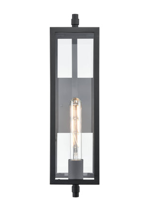 Wall Sconces Messi Outdoor Wall Sconce - Textured Black - Clear Glass - 18in. Height - E26 Medium Base