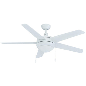 Ceiling Fan Mirage 5-Blade Indoor Ceiling Fan - White Finish - White Blade - 50in. Sweep - 2-Bulb E26 Light Kit