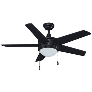 Ceiling Fan Mirage II 5-Blade Indoor Ceiling Fan - Black Finish - Black Blade - 44in. Sweep - 16W Integrated LED Module