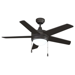 Ceiling Fan Mirage II 5-Blade Indoor Ceiling Fan - Oil Rubbed Bronze Finish - Oil Rubbed Bronze Blade - 44in. Sweep - 2-Bulb E26 Light Kit