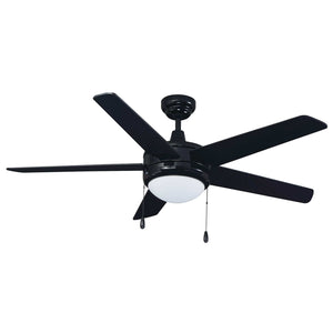 Ceiling Fan Mirage IV 5-Blade Indoor Ceiling Fan - Black Finish - Black Blade - 52in. Sweep - 16W Integrated LED Module