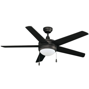 Ceiling Fan Mirage IV 5-Blade Indoor Ceiling Fan - Matte Black Finish - Matte Black Blade - 52in. Sweep - 16W Integrated LED Module