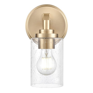 Wall Sconces Moven Wall Sconce - Modern Gold - Clear Seeded Glass - 6in. Extension - E26 Medium Base