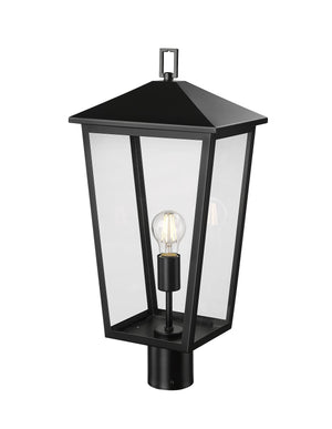 Post Top Lamps Munger Outdoor Post Top Lantern - Powder Coated Black - Clear Glass - 11in. Diameter - E26 Medium Base
