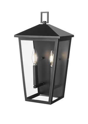 Wall Sconces Munger Outdoor Wall Sconce - Powder Coated Black - Clear Glass - 6.5in. Extension - E12 Candelabra Base