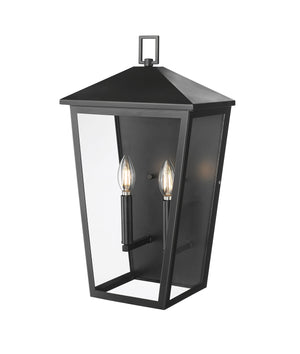 Wall Sconces Munger Outdoor Wall Sconce - Powder Coated Black - Clear Glass - 7.75in. Extension - E12 Candelabra Base