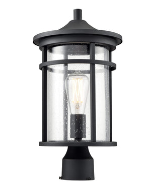 Post Top Lamps Namath Outdoor Post Top Lantern - Textured Black - Clear Seeded Glass - 9in. Diameter - E26 Medium Base