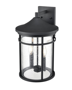 Wall Sconces Namath Outdoor Wall Sconce - Textured Black - Clear Seeded Glass - 11.25in. Extension - E26 Candelabra Base