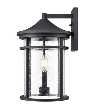 Wall Sconces Namath Outdoor Wall Sconce - Textured Black - Clear Seeded Glass - 11.25in. Extension - E26 Candelabra Base