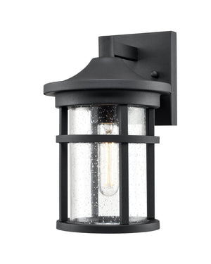 Wall Sconces Namath Outdoor Wall Sconce - Textured Black - Clear Seeded Glass - 7.75in. Extension - E26 Medium Base