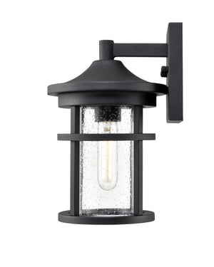 Wall Sconces Namath Outdoor Wall Sconce - Textured Black - Clear Seeded Glass - 7.75in. Extension - E26 Medium Base