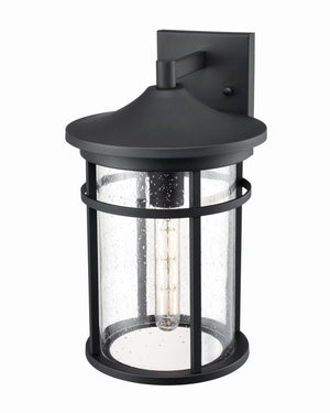Wall Sconces Namath Outdoor Wall Sconce - Textured Black - Clear Seeded Glass - 9.75in. Extension - E26 Medium Base