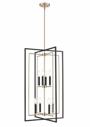 Pendant Fixtures Noelle Pendant Fixture - Matte Black & Modern Gold - 20in. Diameter - E12 Candelabra Base