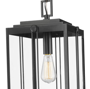 Pendant Fixtures Oakland Outdoor Hanging Lantern - Powder Coated Black - Clear Glass - 10.5in. Diameter - E26 Medium Base