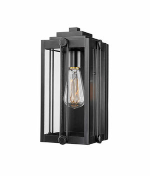 Wall Sconces Oakland Outdoor Wall Sconce - Powder Coated Black - Clear Glass - 6.87in. Extension - E26 Medium Base