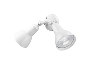 LED Flood Lights Outdoor Dual-Head Flood Light - Matte White - 11in Extension - E26 Medium Base