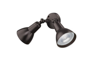 LED Flood Lights Outdoor Dual-Head Flood Light - Powder Coated Bronze - 11in Extension - E26 Medium Base