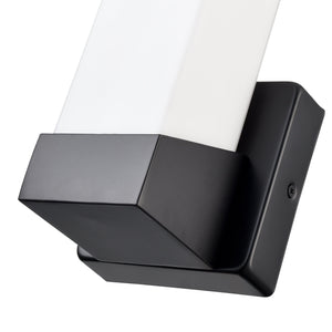 LED Wall Lamps Outdoor Wall Lamp - Matte Black - White Glass - 11W Integrated LED Module - 700 Lm - 4.4in. Extension