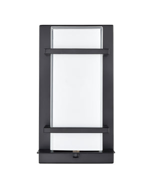 LED Wall Lamps Outdoor Wall Lamp - Powder Coated Black - White Glass - 10W Integrated LED Module - 400 Lm - 3.4in. Extension
