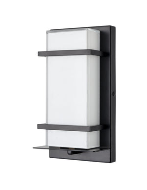 LED Wall Lamps Outdoor Wall Lamp - Powder Coated Black - White Glass - 10W Integrated LED Module - 400 Lm - 3.4in. Extension