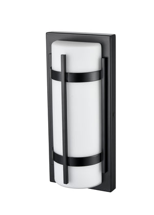 LED Wall Lamps Outdoor Wall Lamp - Powder Coated Black - White Glass - 15W Integrated LED Module - 500 Lm - 3.5in. Extension