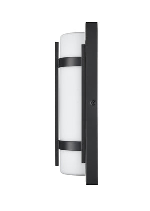 LED Wall Lamps Outdoor Wall Lamp - Powder Coated Black - White Glass - 15W Integrated LED Module - 500 Lm - 3.5in. Extension