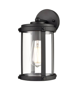 Wall Sconces Outdoor Wall Sconce - Textured Black - Clear Glass - 7in. Extension - E26 Medium Base