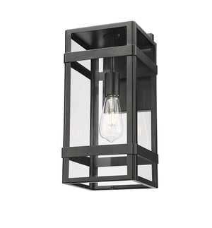 Wall Sconces Payton Outdoor Wall Sconce - Powder Coated Black - Clear Glass - 9in. Extension - E26 Medium Base