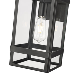 Wall Sconces Payton Outdoor Wall Sconce - Powder Coated Black - Clear Glass - 9in. Extension - E26 Medium Base
