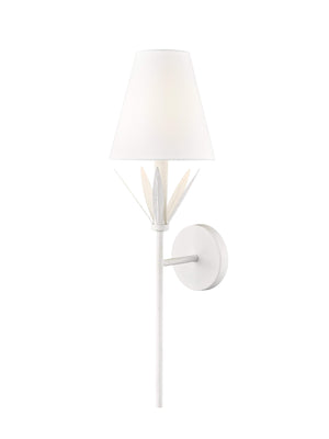 Wall Sconces Primrose Wall Sconce - Textured White - White Linen Shade - 8.25in. Extension - E12 Candelabra Base