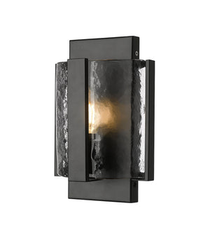 Wall Sconces Rezi Wall Sconce - Matte Black - Clear Handmade Textured Glass - 3.25in. Extension - E12 Candelabra Base
