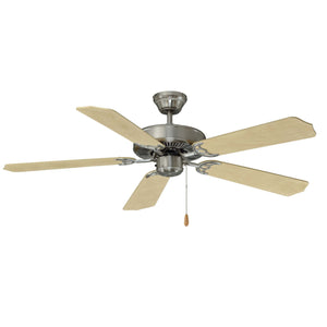 Ceiling Fan Royal Star 5-Blade Indoor Ceiling Fan - Brushed Nickel Finish - Natural Maple Blade - 52in. Sweep