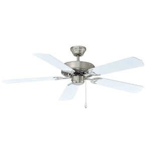 Ceiling Fan Royal Star 5-Blade Indoor Ceiling Fan - Brushed Nickel Finish - White Blade - 52in. Sweep