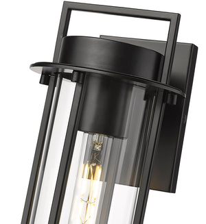 Wall Sconces Russell Outdoor Wall Sconce - Powder Coated Black - Clear Glass - 6.875in. Extension - E26 Medium Base