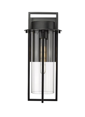 Wall Sconces Russell Outdoor Wall Sconce - Powder Coated Black - Clear Glass - 8.75in. Extension - E26 Medium Base