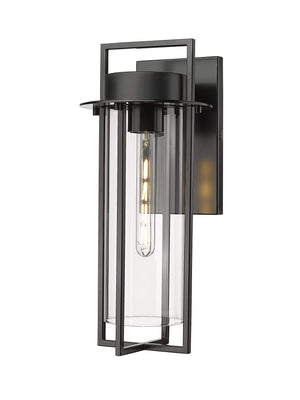 Wall Sconces Russell Outdoor Wall Sconce - Powder Coated Black - Clear Glass - 8.75in. Extension - E26 Medium Base