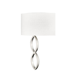 Wall Sconces Rylee Wall Sconce - Brushed Nickel - White Linen Shade - 6.37in. Extension - E26 Medium Base