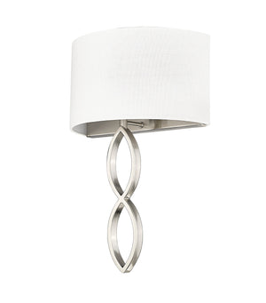 Wall Sconces Rylee Wall Sconce - Brushed Nickel - White Linen Shade - 6.37in. Extension - E26 Medium Base