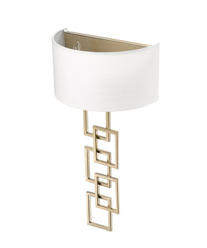 Wall Sconces Rylee Wall Sconce - Modern Gold -  White Linen Shade - 7in. Extension - E12 Candelabra Base