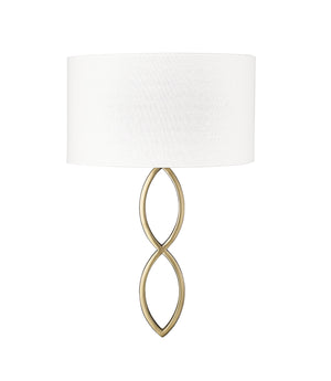 Wall Sconces Rylee Wall Sconce - Vintage Brass -  White Linen Shade - 6.37in. Extension - E26 Medium Base