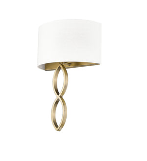 Wall Sconces Rylee Wall Sconce - Vintage Brass -  White Linen Shade - 6.37in. Extension - E26 Medium Base