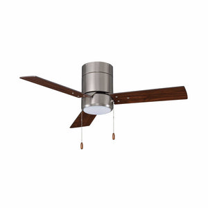 Ceiling Fan Sabio 3-Blade Indoor Ceiling Fan - Brushed Nickel Finish - Walnut Blade - 52in. Sweep - 15.5W Integrated LED Module