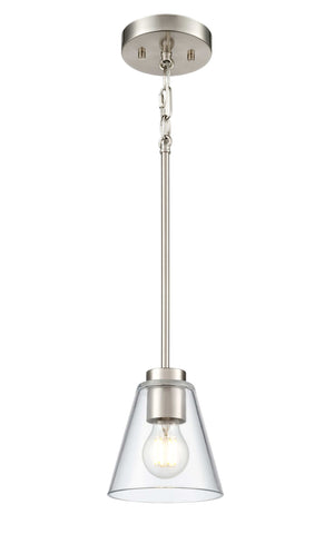 Pendant Fixtures Strayhan Pendant Fixture - Brushed Nickel - Clear Glass - 5.75in. Diameter - E26 Medium Base