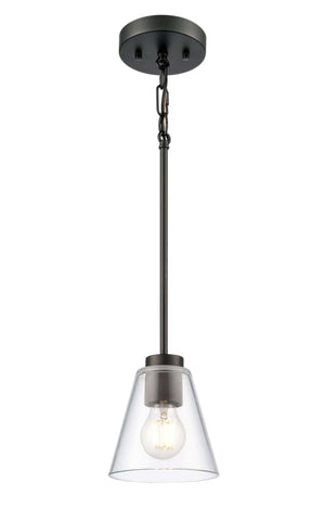 Pendant Fixtures Strayhan Pendant Fixture - Matte Black - Clear Glass - 5.75in. Diameter - E26 Medium Base