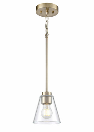 Pendant Fixtures Strayhan Pendant Fixture - Modern Gold - Clear Glass - 5.75in. Diameter - E26 Medium Base